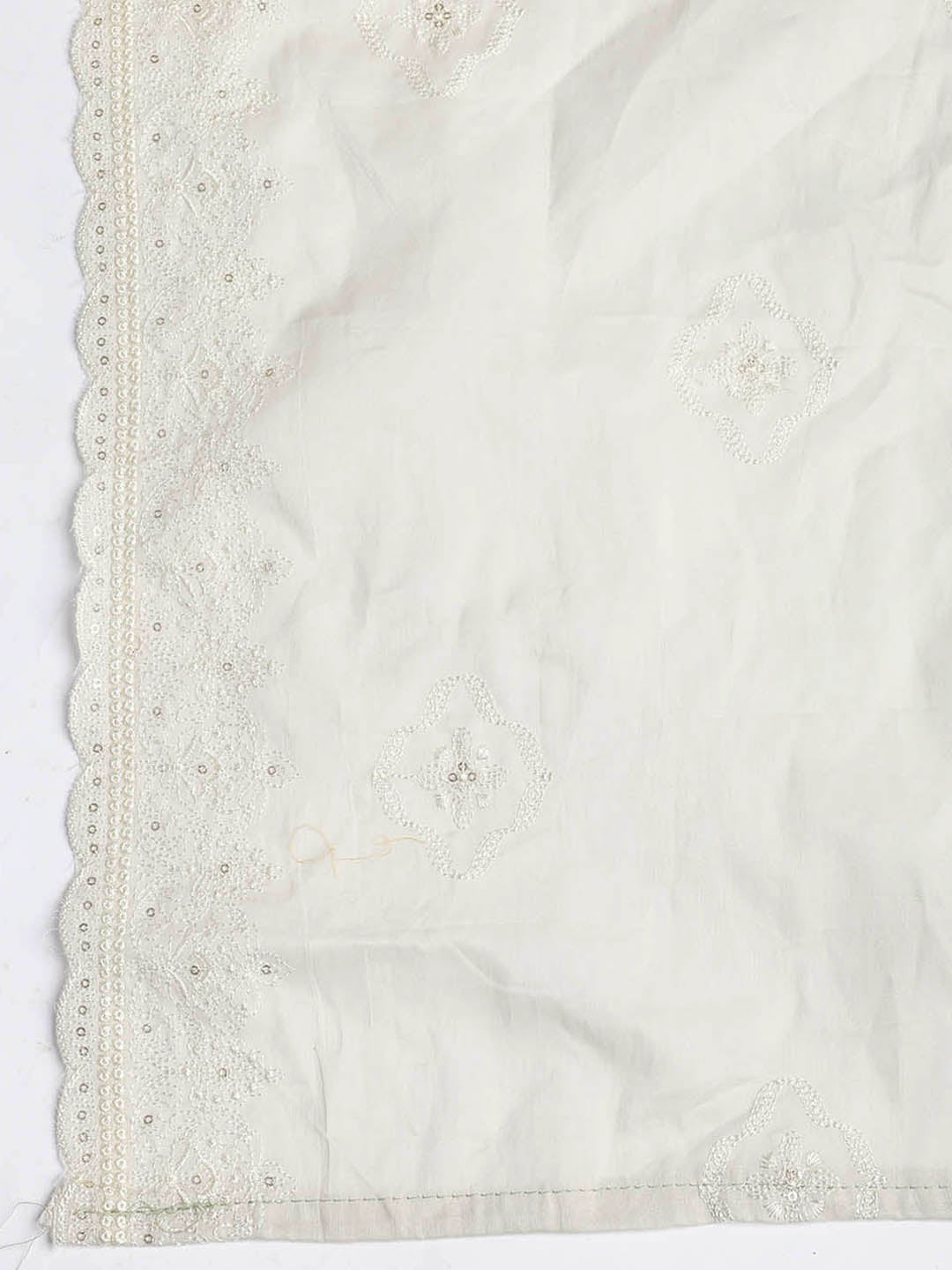 Embroidered Cotton Blend Unstitched Suit Piece With Dupatta