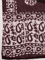 Printed Cotton Blend Unstitched Suit With Dupatta