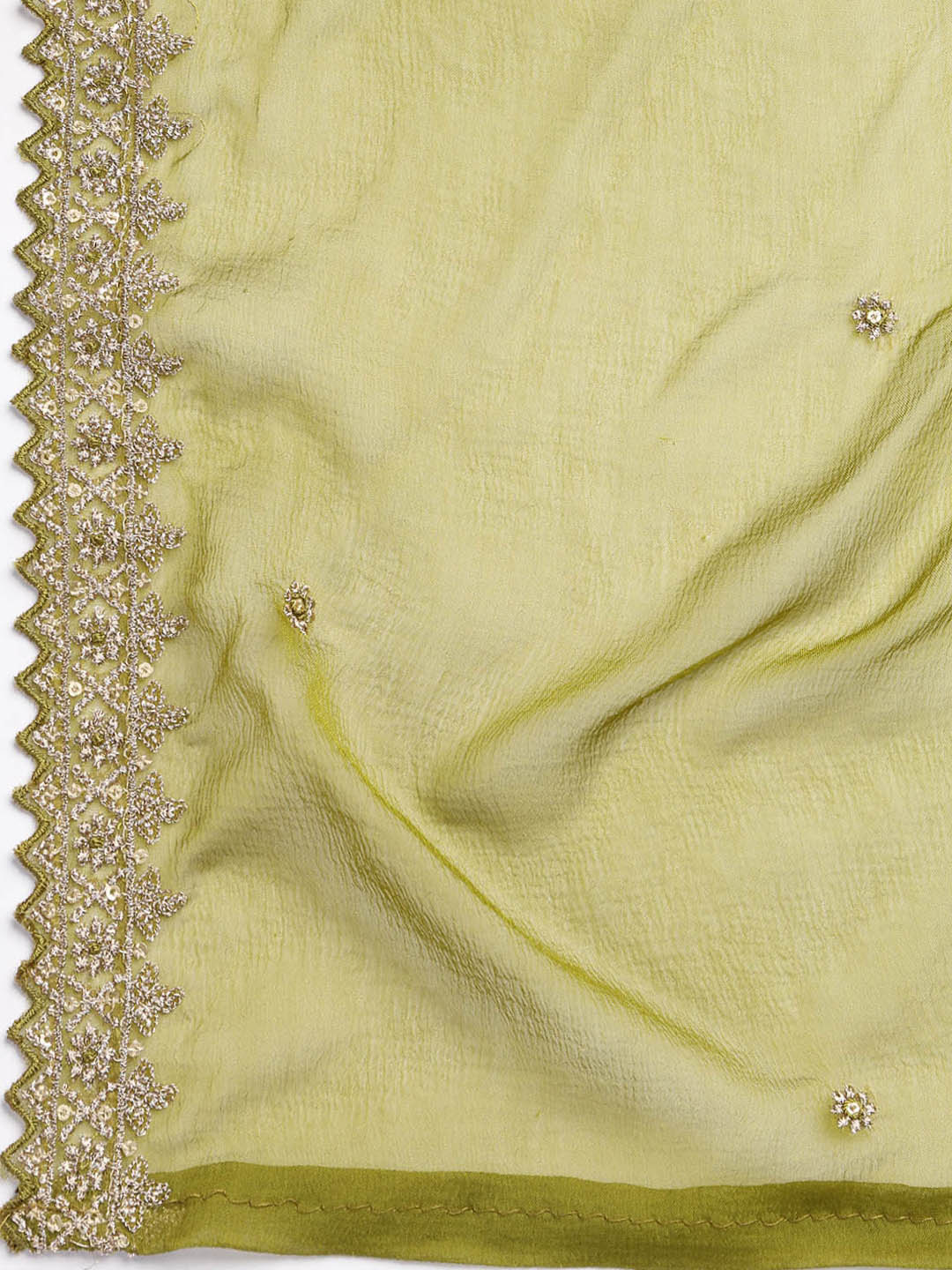Patch Neck Art Silk Unstitched Suit With Dupatta