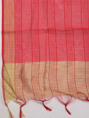 Neck Embroidered Chanderi Unstitched Suit Piece With Dupatta