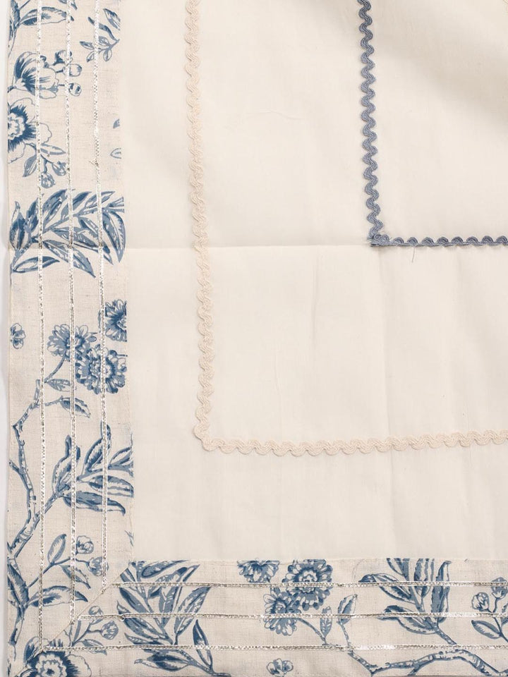 Neck Embroidered Cotton Blend Unstitched Suit Piece With Dupatta