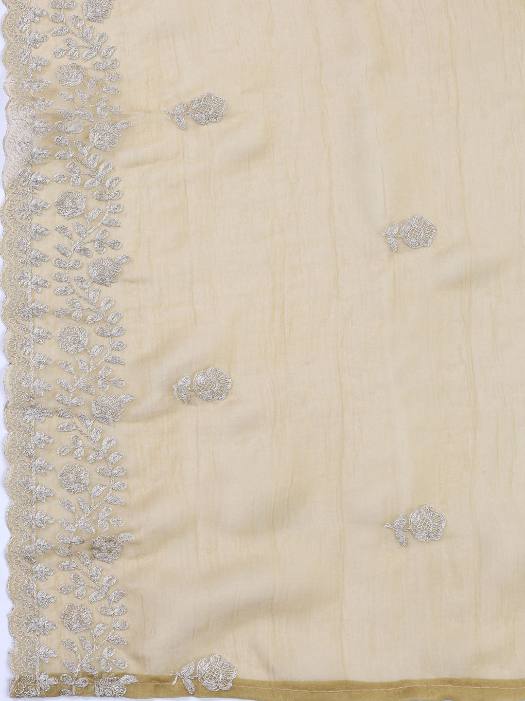 Neck Embroidered Tissue Unstitched Suit With Dupatta