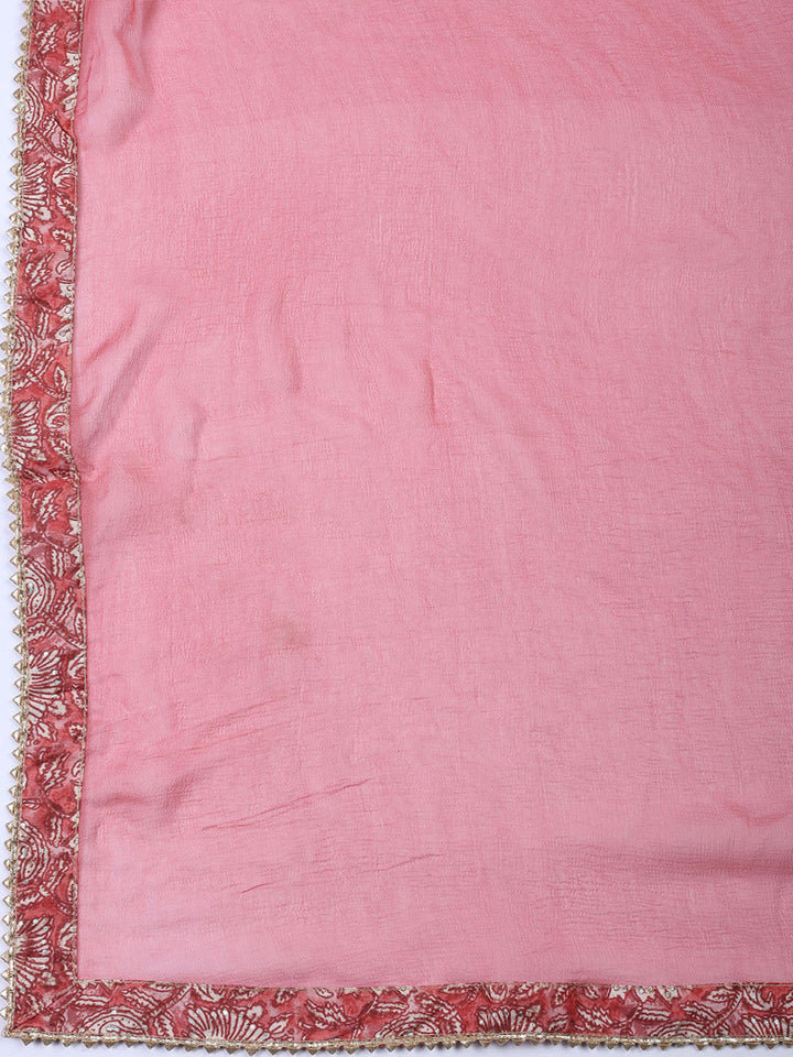 Neck Embroidered Cotton Blend Unstitched Suit With Dupatta