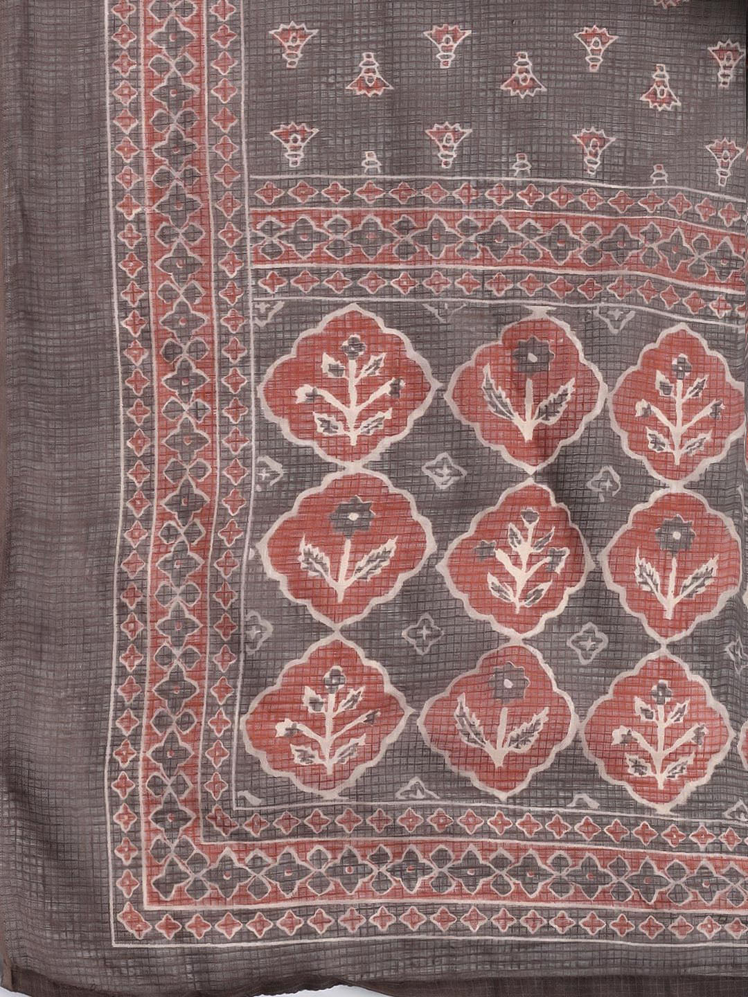 Printed Cotton Blend Unstitched Suit Piece With Dupatta