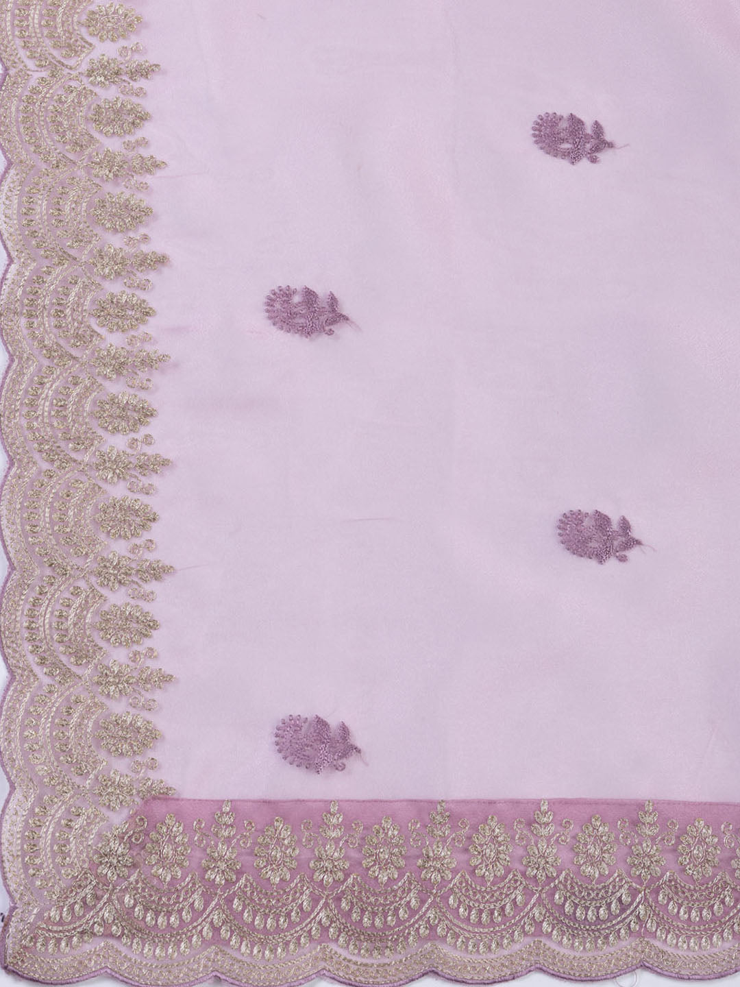 Embroidered Organza Unstitched Suit With Dupatta