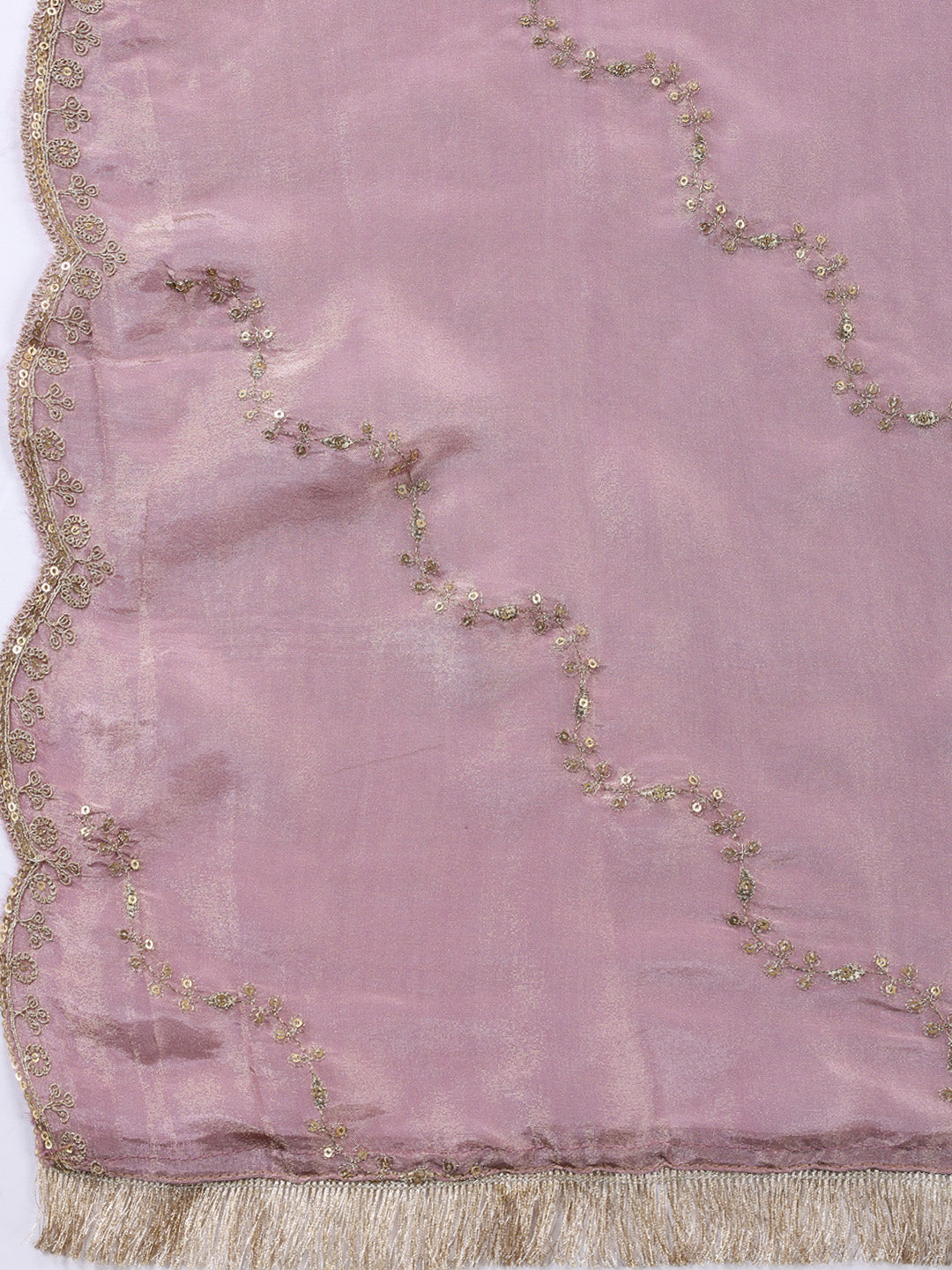 Neck Embroidered Tissue Unstitched Suit With Dupatta