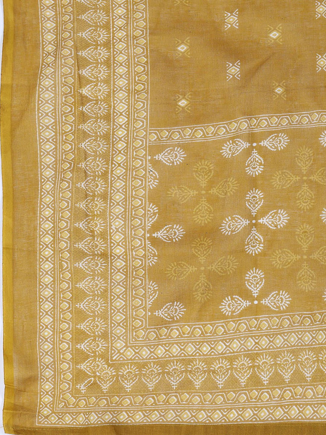 Neck Work Cotton Blend Unstitched Suit With Dupatta