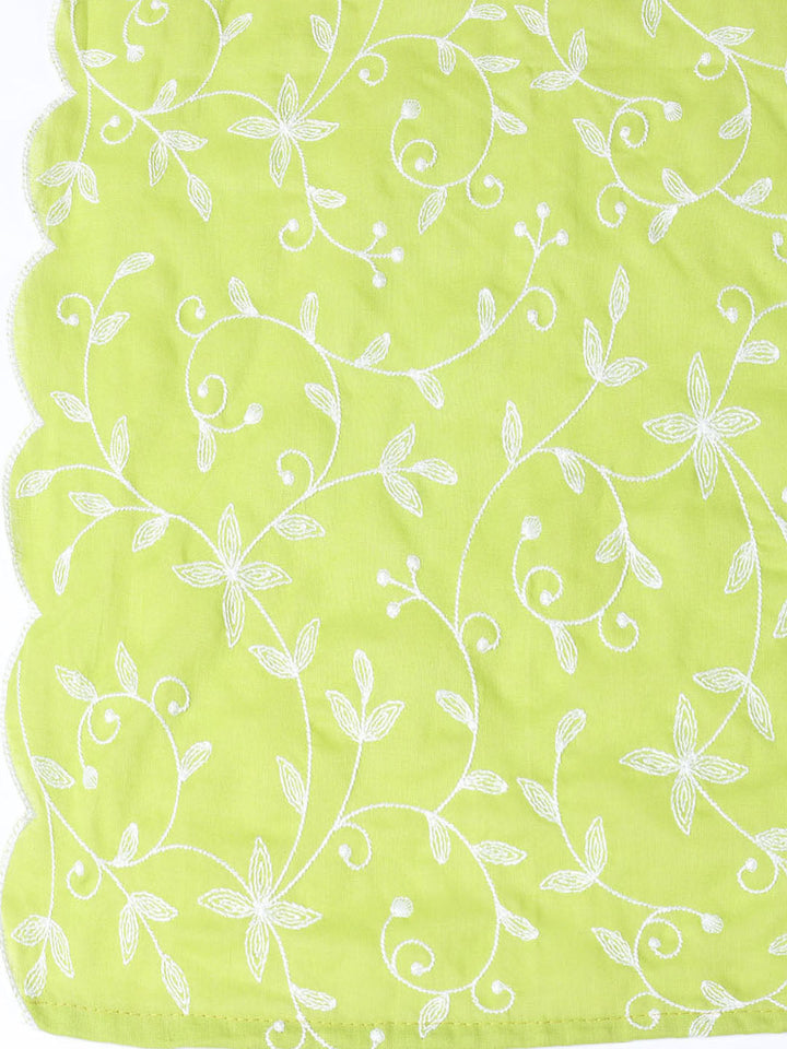 Neck Embroidered Cotton Blend Unstitched Suit Piece With Dupatta
