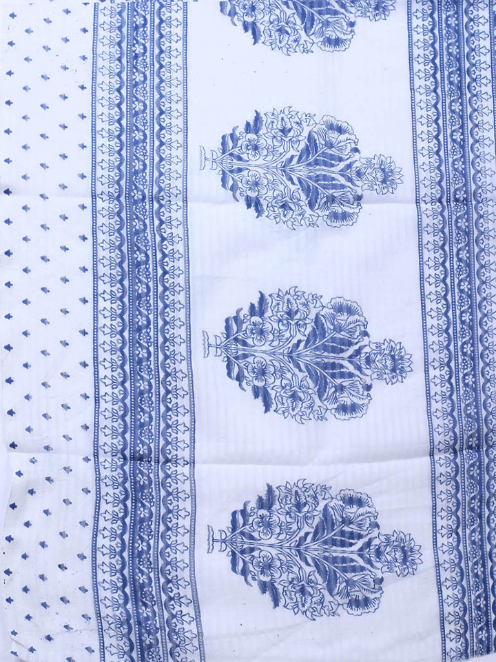 Printed Cotton Blend Unstitched Suit With Dupatta