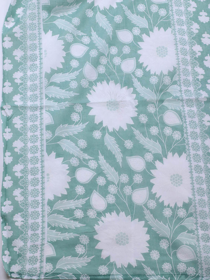 Printed Cotton Blend Unstitched Suit With Dupatta