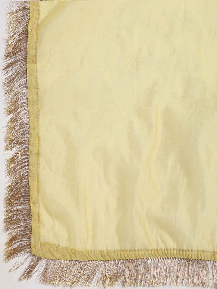 Patch Neck Organza Unstitched Suit Piece With Dupatta