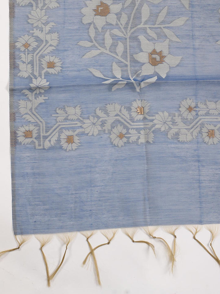 Jamdani Chanderi Unstitched Suit Piece With Dupatta
