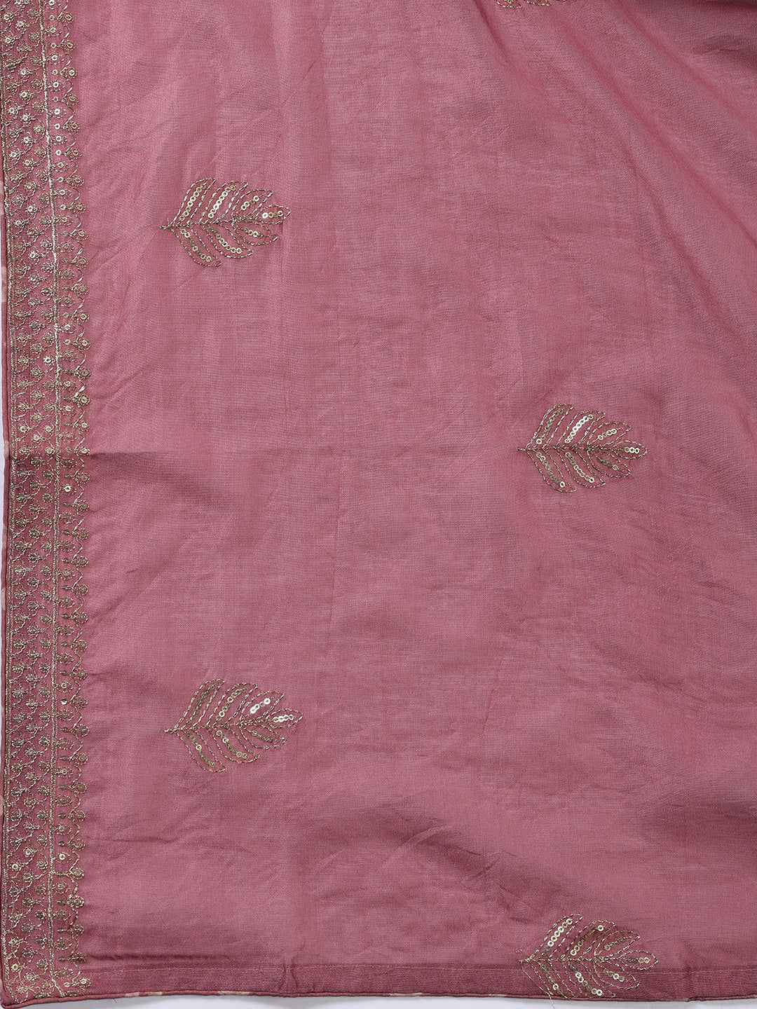 Neck Embroidered Cotton Blend Unstitched Suit With Dupatta