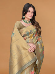 Zari Jaal Cotton Woven Saree