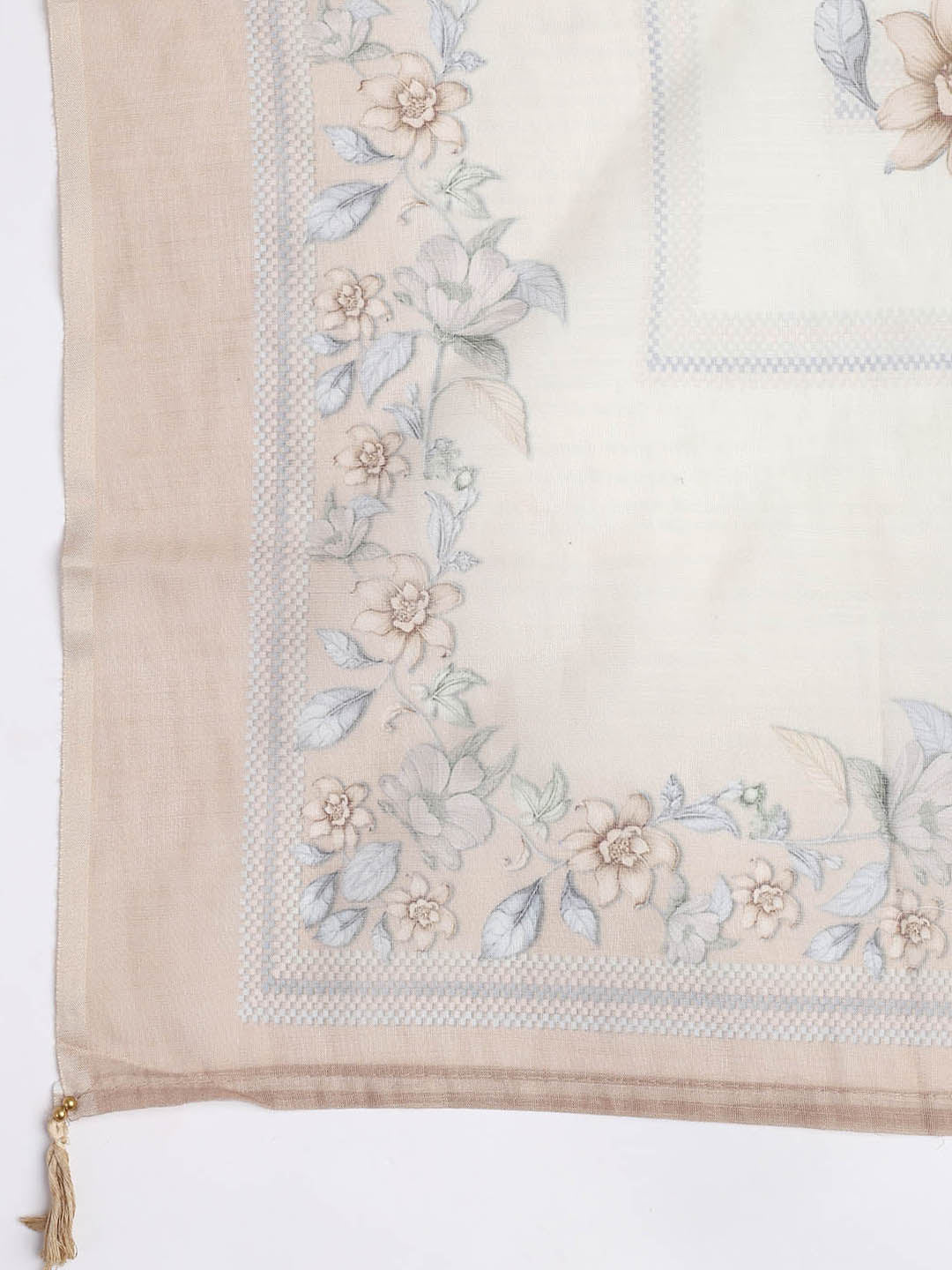 Printed Linen Unstitched Suit Piece With Dupatta