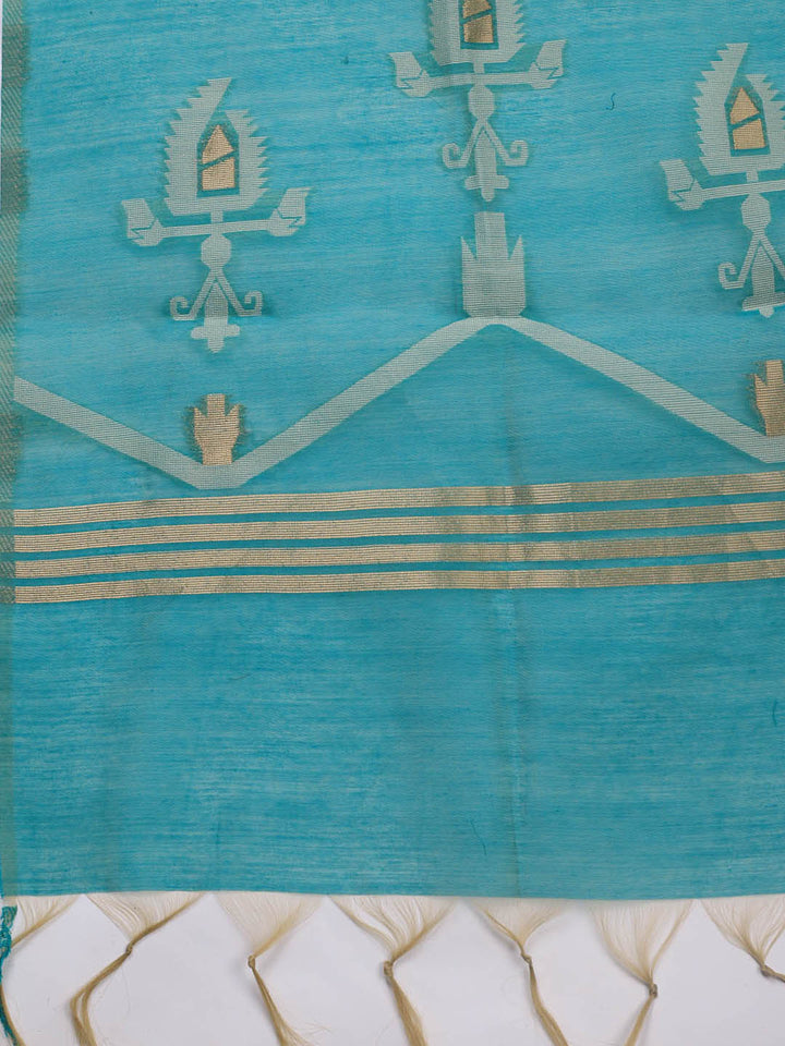 Jamdani Chanderi Unstitched Suit Piece With Dupatta
