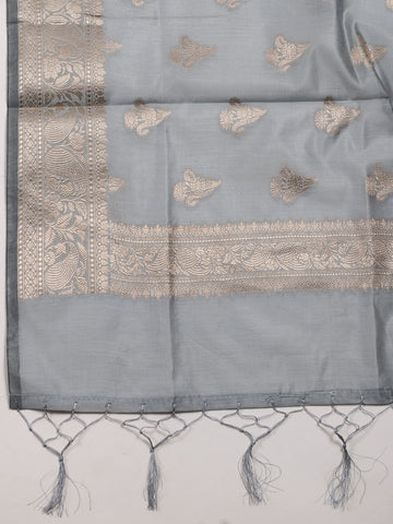 Woven Chanderi Unstitched Suit With Dupatta