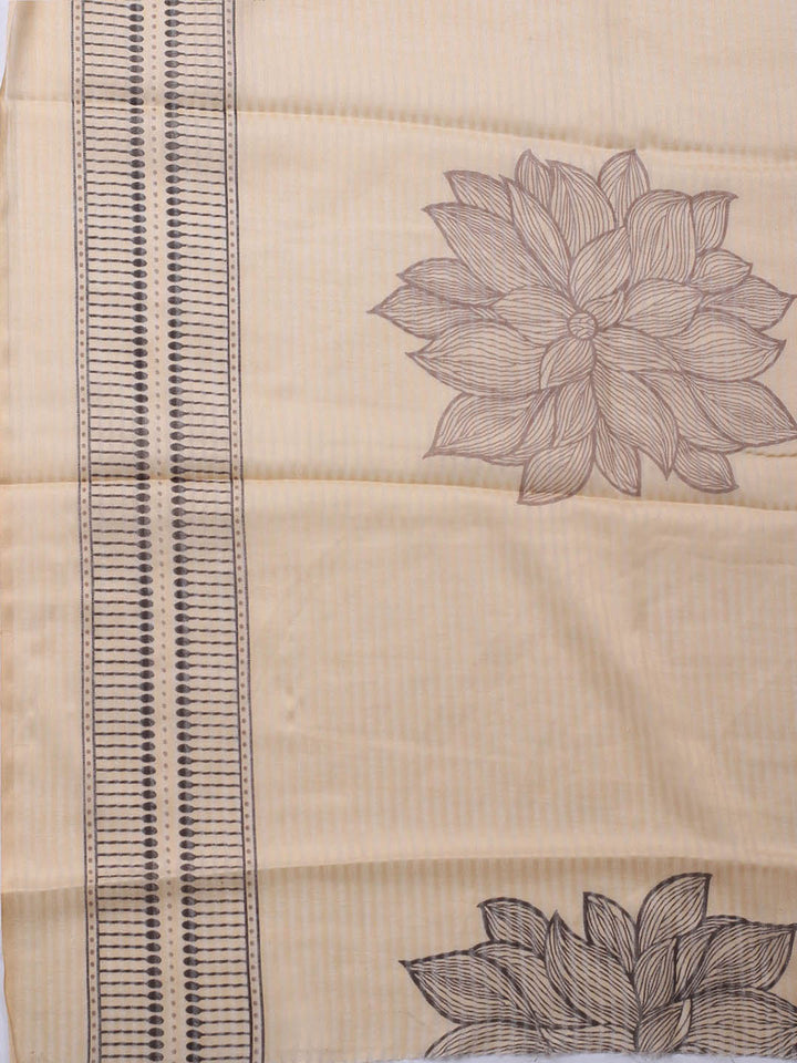 Printed Cotton Blend Unstitched Suit With Dupatta