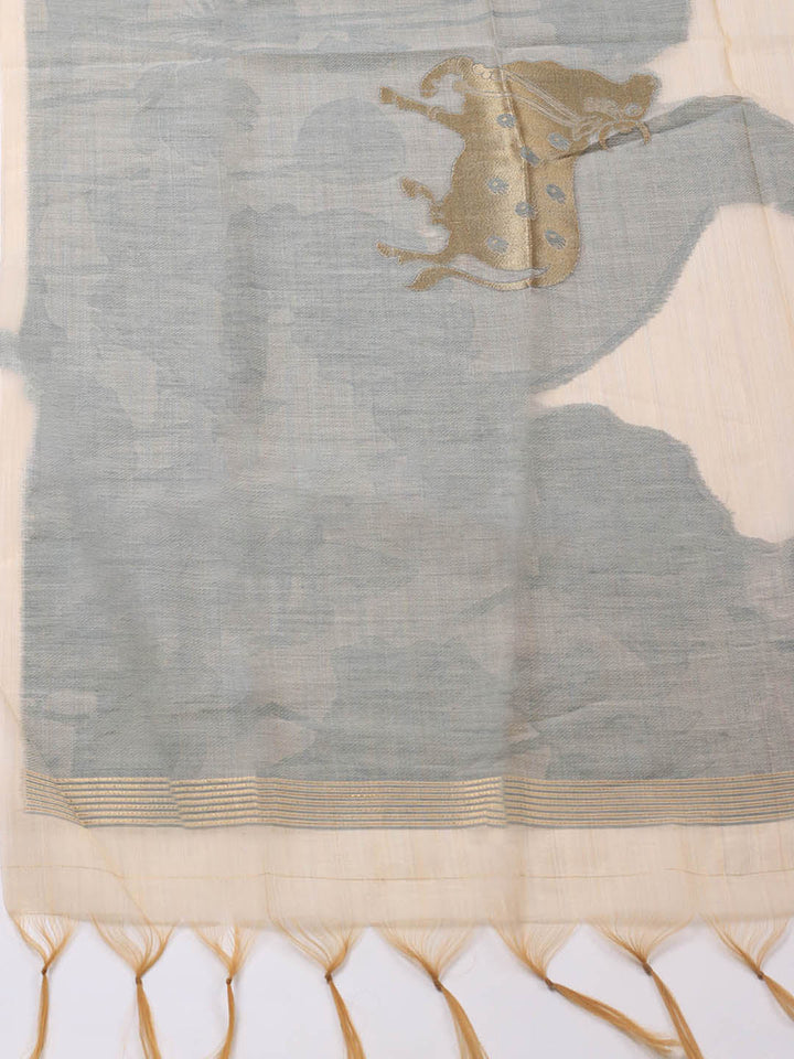 Jamdhani Chanderi Unstitched Suit Piece With Dupatta
