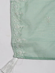 Embroidered Cotton Blend Unstitched Suit Piece With Dupatta