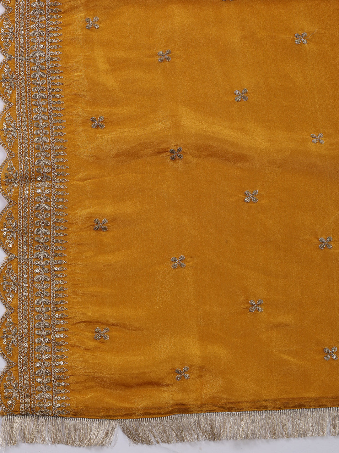 Neck Embroidered Tissue Unstitched Suit With Dupatta