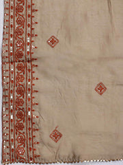 Embroidered Cotton Blend Unstitched Suit Piece With Dupatta