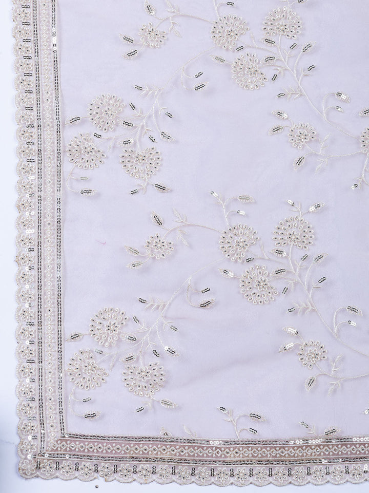 Embroidered Organza Unstitched Suit With Dupatta