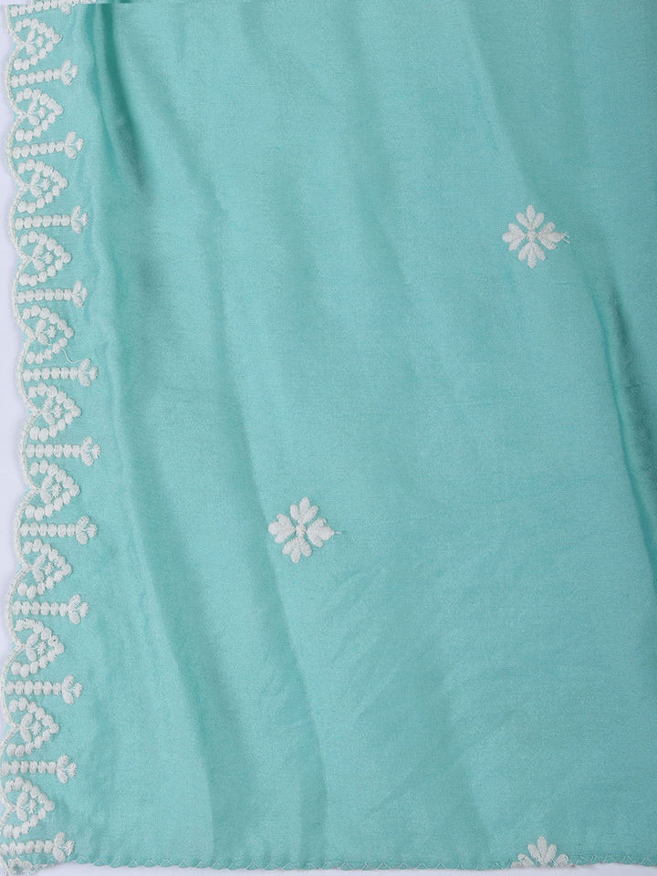 Printed Cotton Blend Unstitched Suit With Dupatta