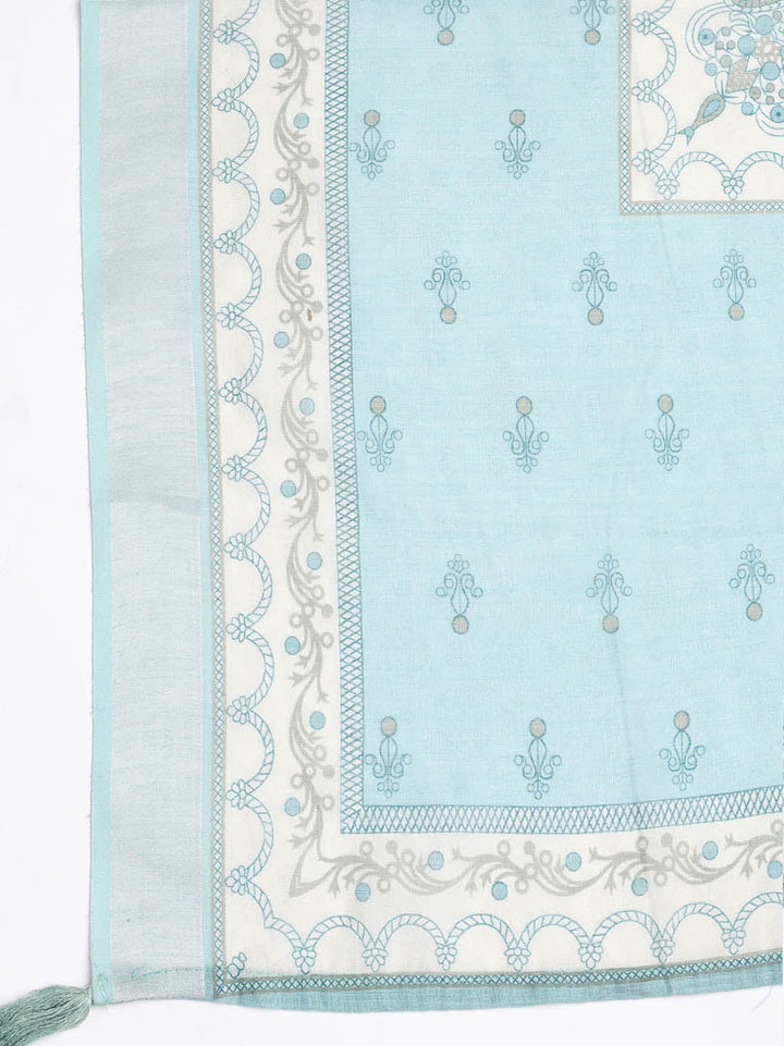 Printed Linen Unstitched Suit With Dupatta
