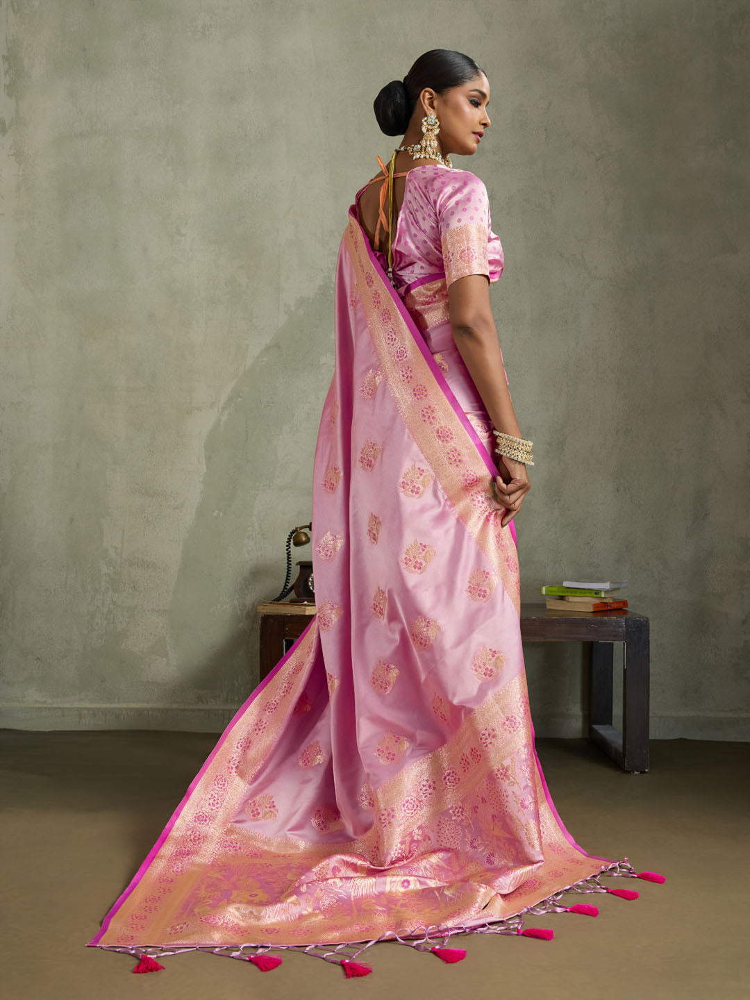 Woven Design Satin Silk Saree