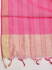 Neck Embroidered Chanderi Unstitched Suit Piece With Dupatta
