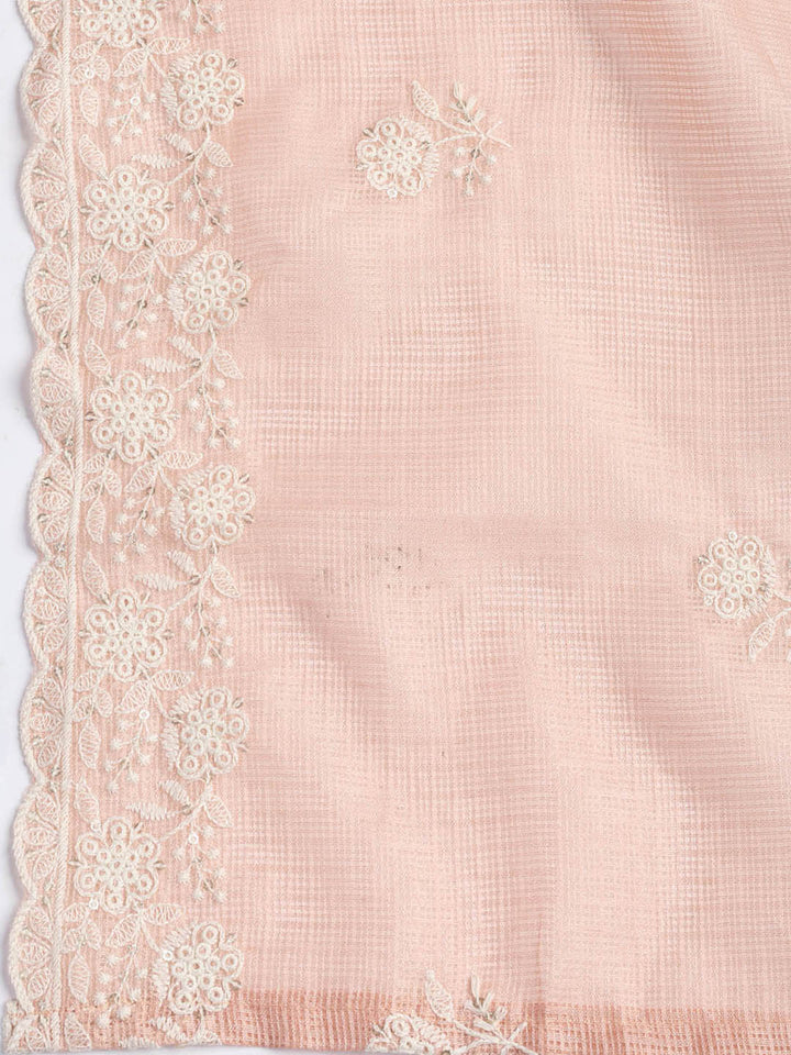 Embroidered Cotton Blend Unstitched Suit Piece With Dupatta