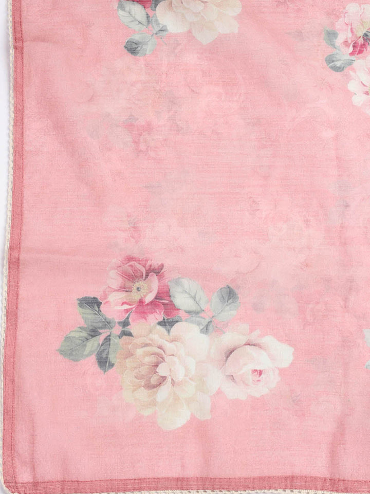 Printed Linen Unstitched Suit Piece With Dupatta
