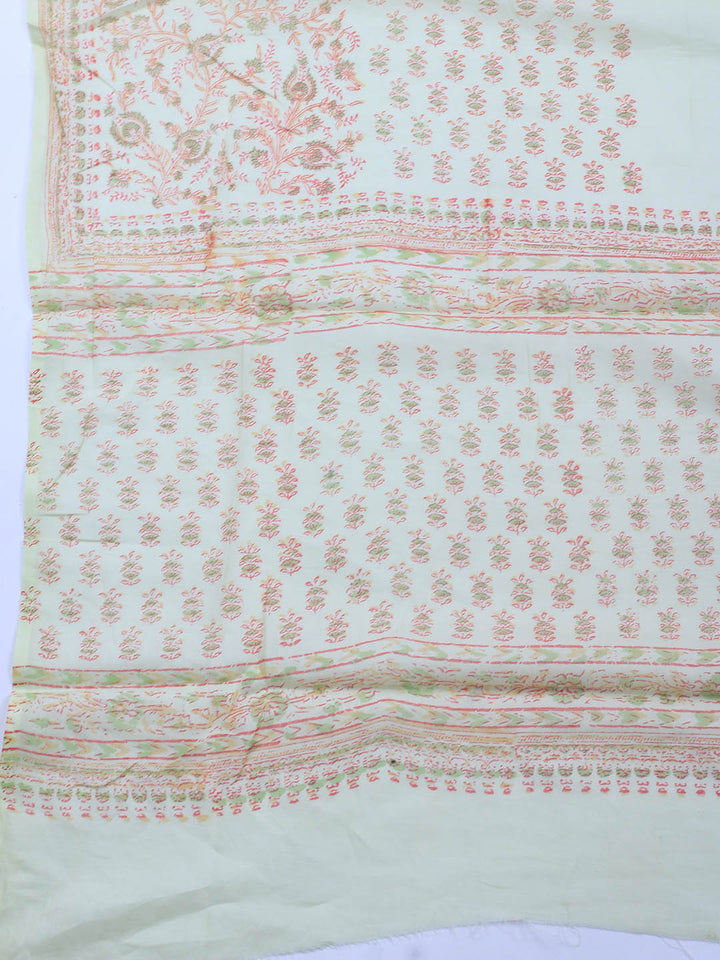 Printed Cotton Blend Unstitched Suit Piece With Dupatta