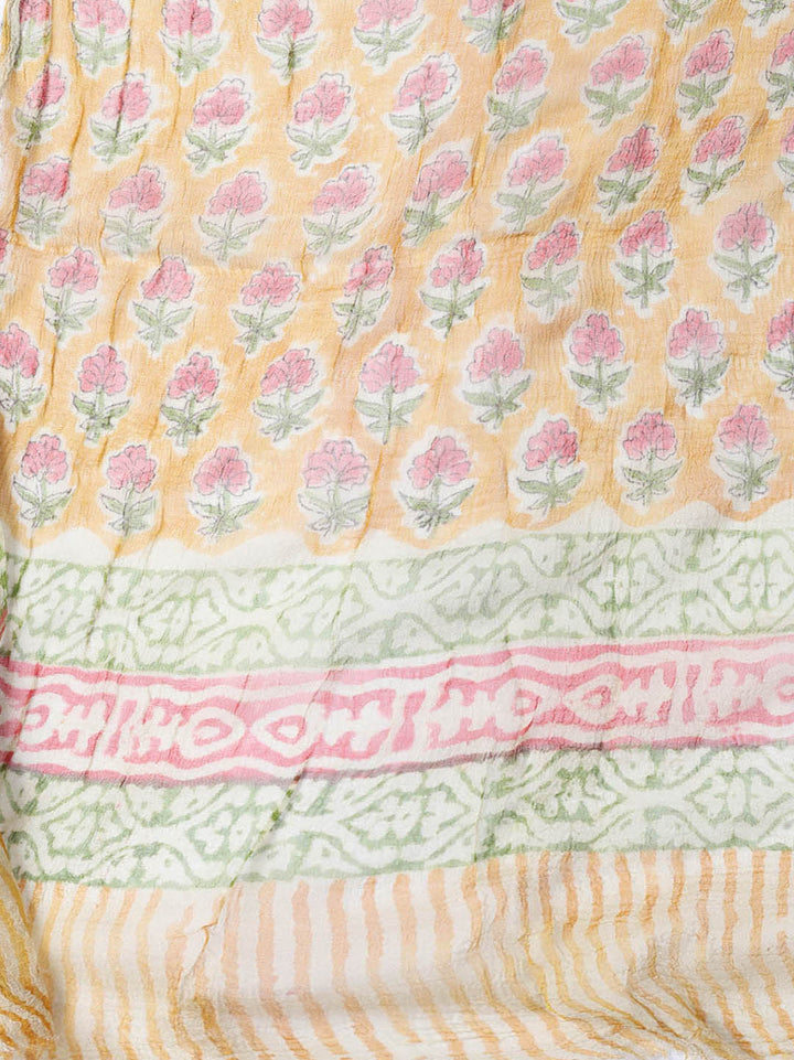 Printed Cotton Blend Unstitched Suit With Dupatta