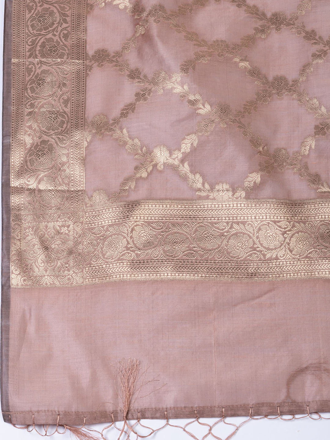 Woven Chanderi Unstitched Suit With Dupatta