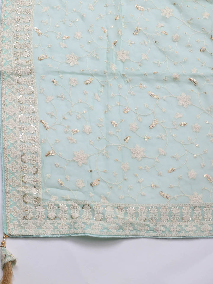Embroidered Georgette Unstitched Suit Piece With Dupatta