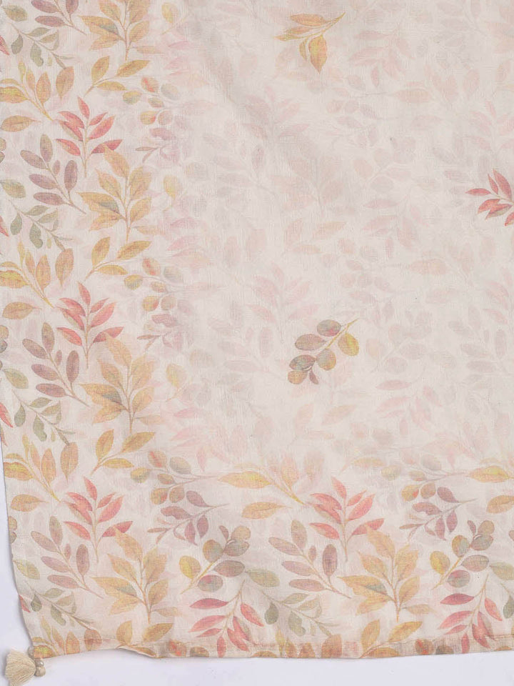 Printed Cotton Blend Unstitched Suit Piece With Dupatta