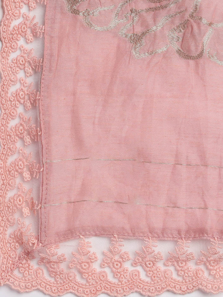 Embroidery Linen Unstitched Suit With Dupatta
