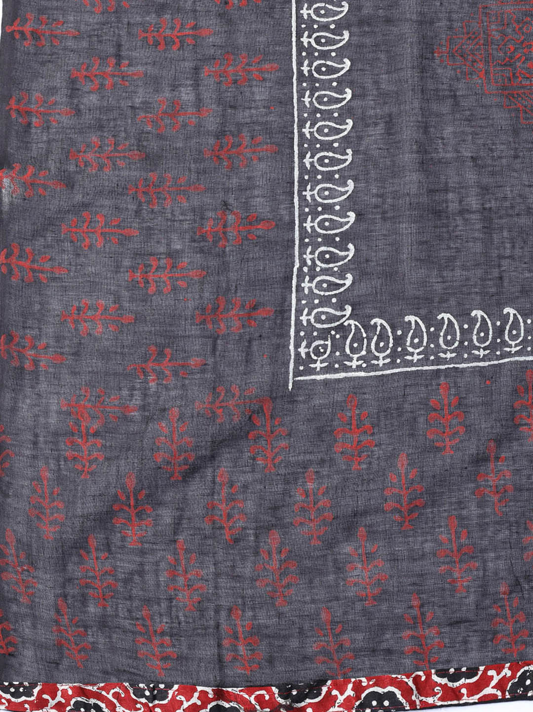 Printed Cotton Blend Unstitched Suit With Dupatta