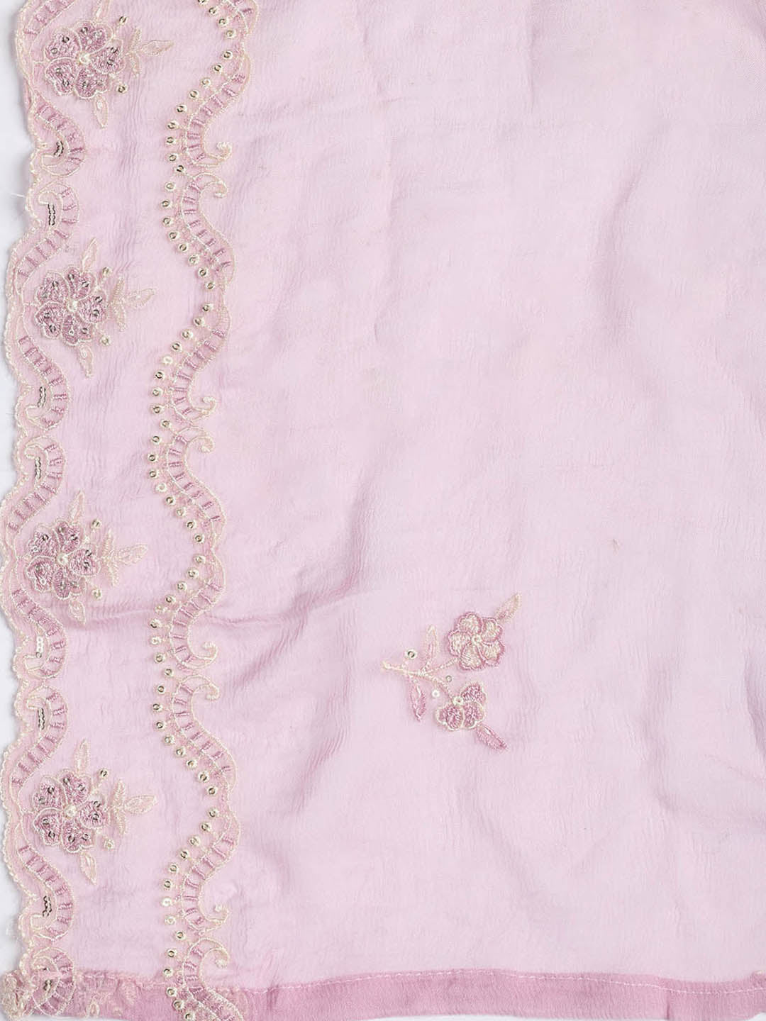 Embroidered Chanderi Unstitched Suit Piece With Dupatta