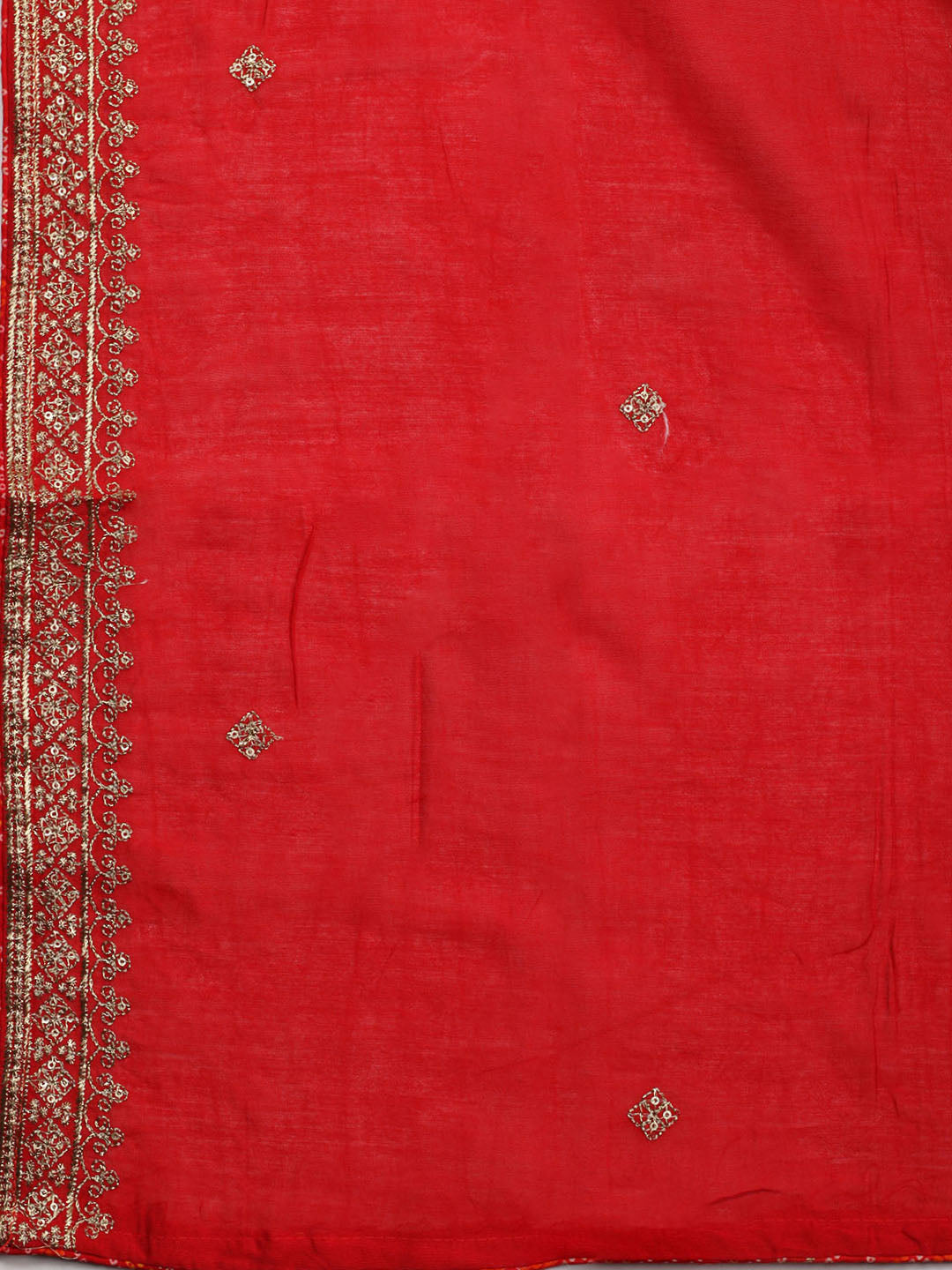 Neck Embroidered Cotton Blend Unstitched Suit With Dupatta