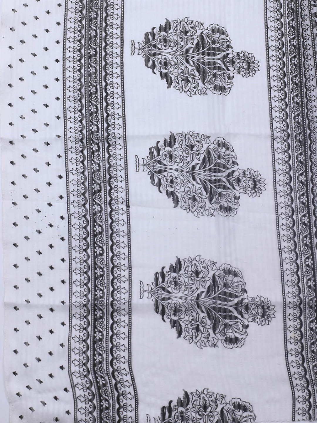Printed Cotton Blend Unstitched Suit With Dupatta