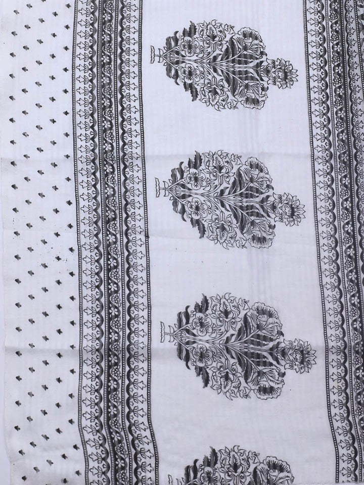 Printed Cotton Blend Unstitched Suit With Dupatta