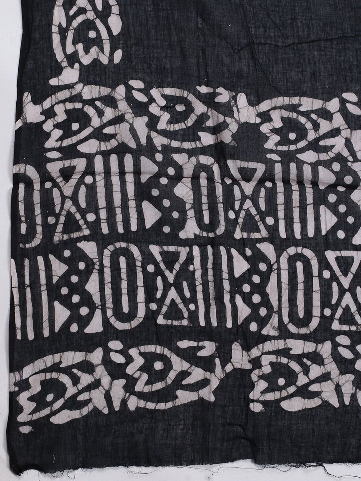 Printed Cotton Blend Unstitched Suit With Dupatta