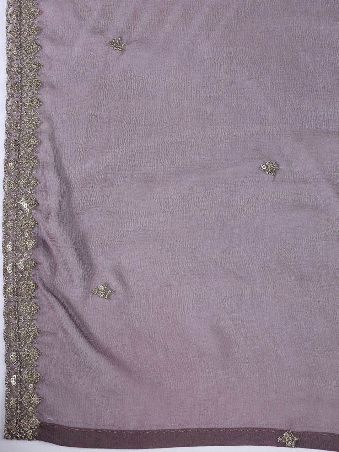 Neck Embroidered Tissue Unstitched Suit With Dupatta