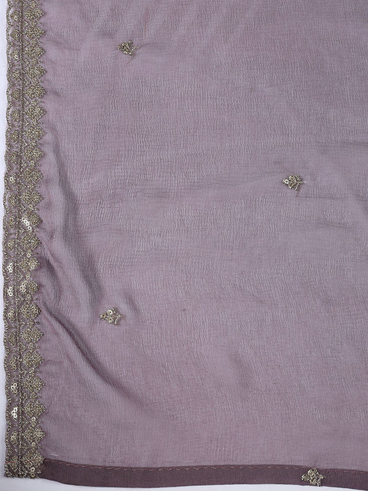 Neck Embroidered Tissue Unstitched Suit With Dupatta