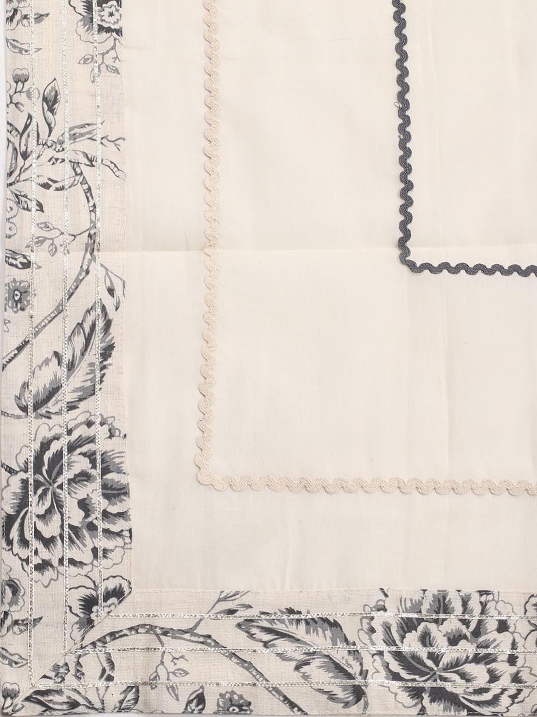 Neck Embroidered Cotton Blend Unstitched Suit Piece With Dupatta