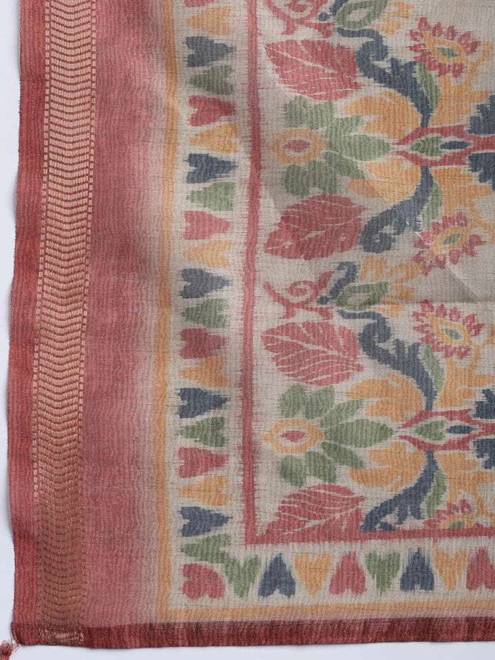 Woven Chanderi Unstitched Suit With Dupatta