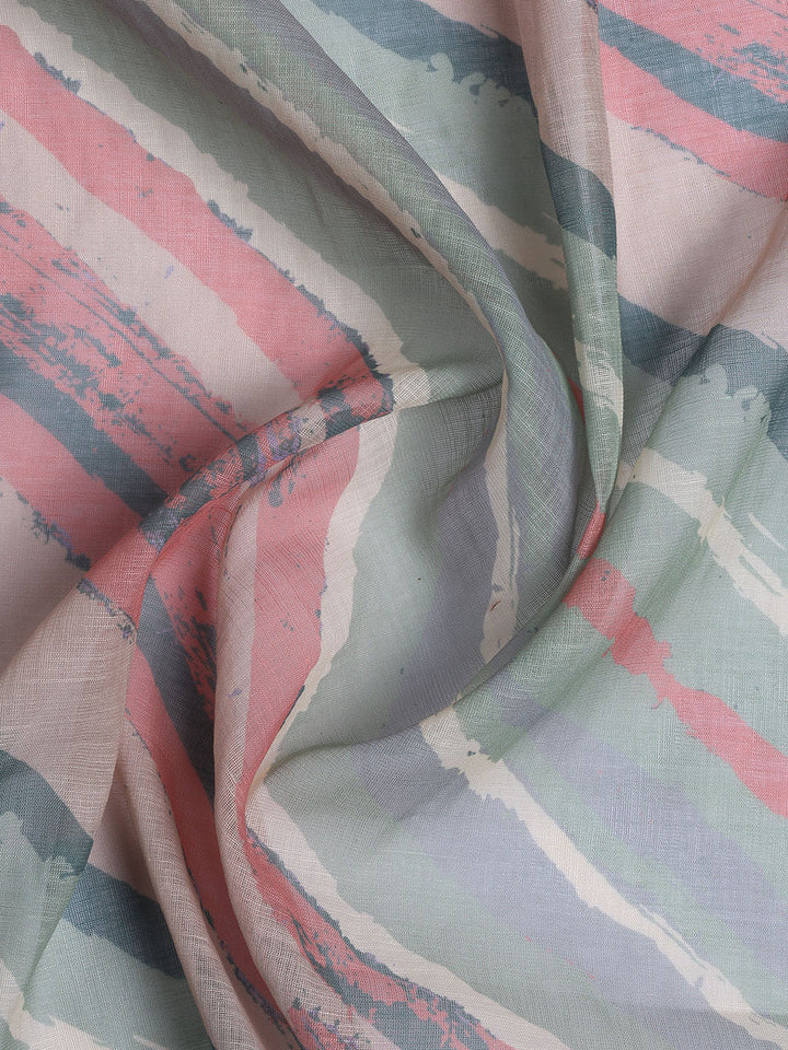 Printed Linen Unstitched Suit Piece With Dupatta